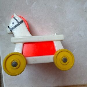 Fisher-Price Pull-Along Horse - Red and Yellow